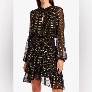 A.L.C. Sidney Black Gold Mini Dress XS | Holiday Party